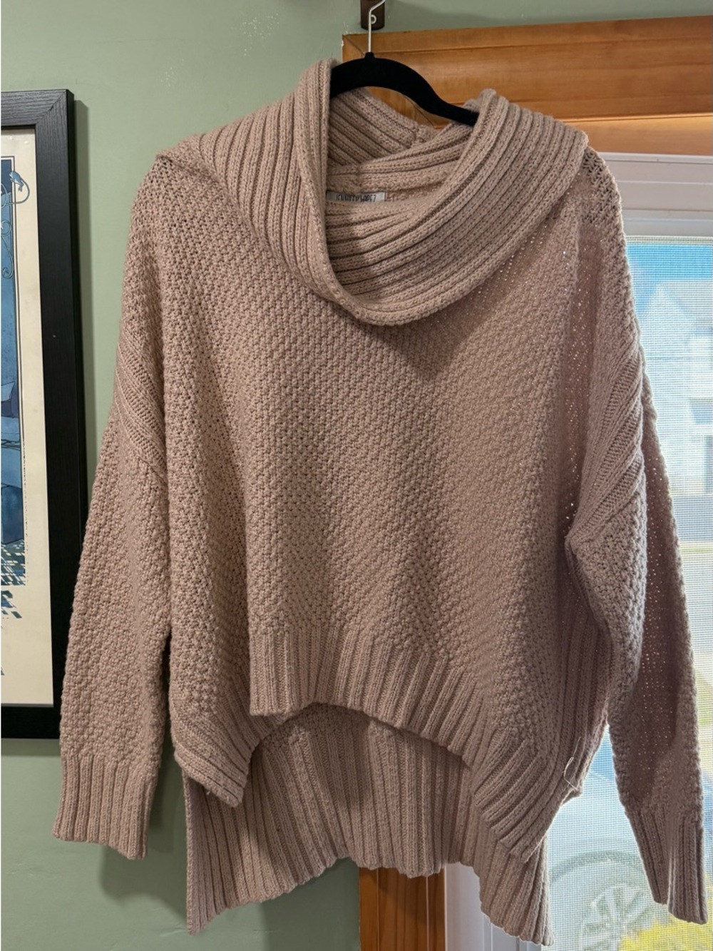 Jennifer Lopez Dusty Rose Cowl Neck Sweater